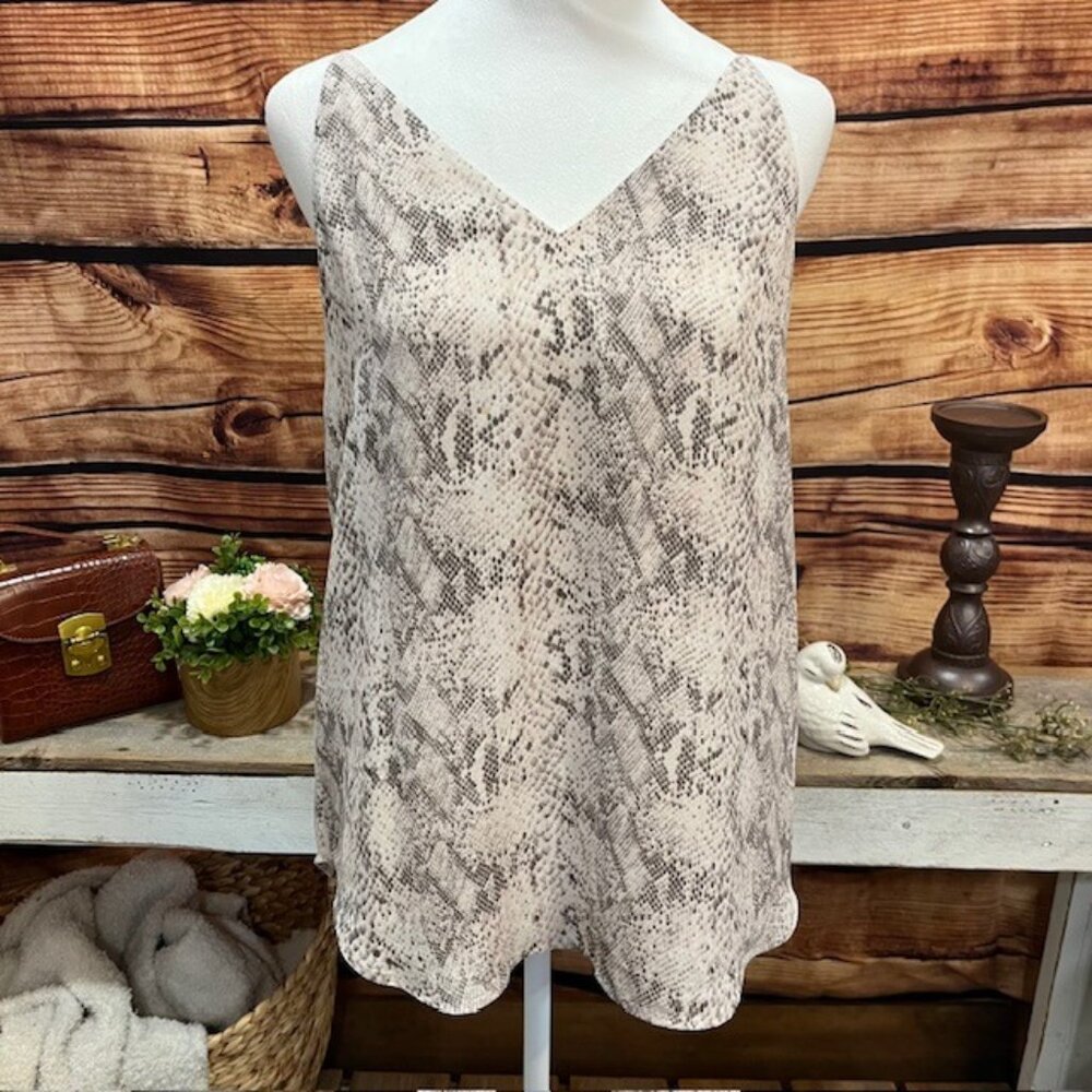 Loft Womens Snakeskin Print Handkerchief‎ Tank Size S